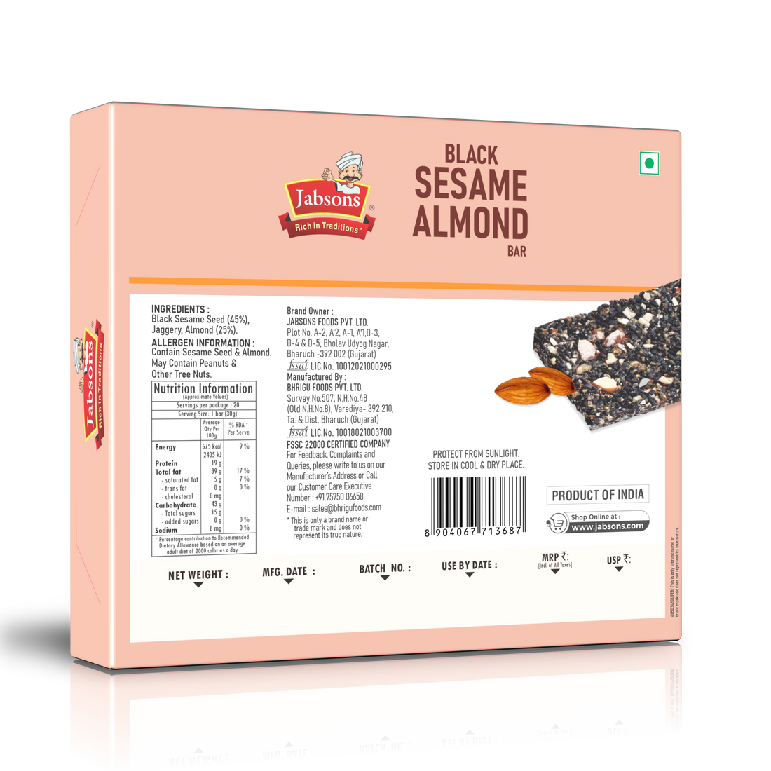 Black Sesame Almond Bar