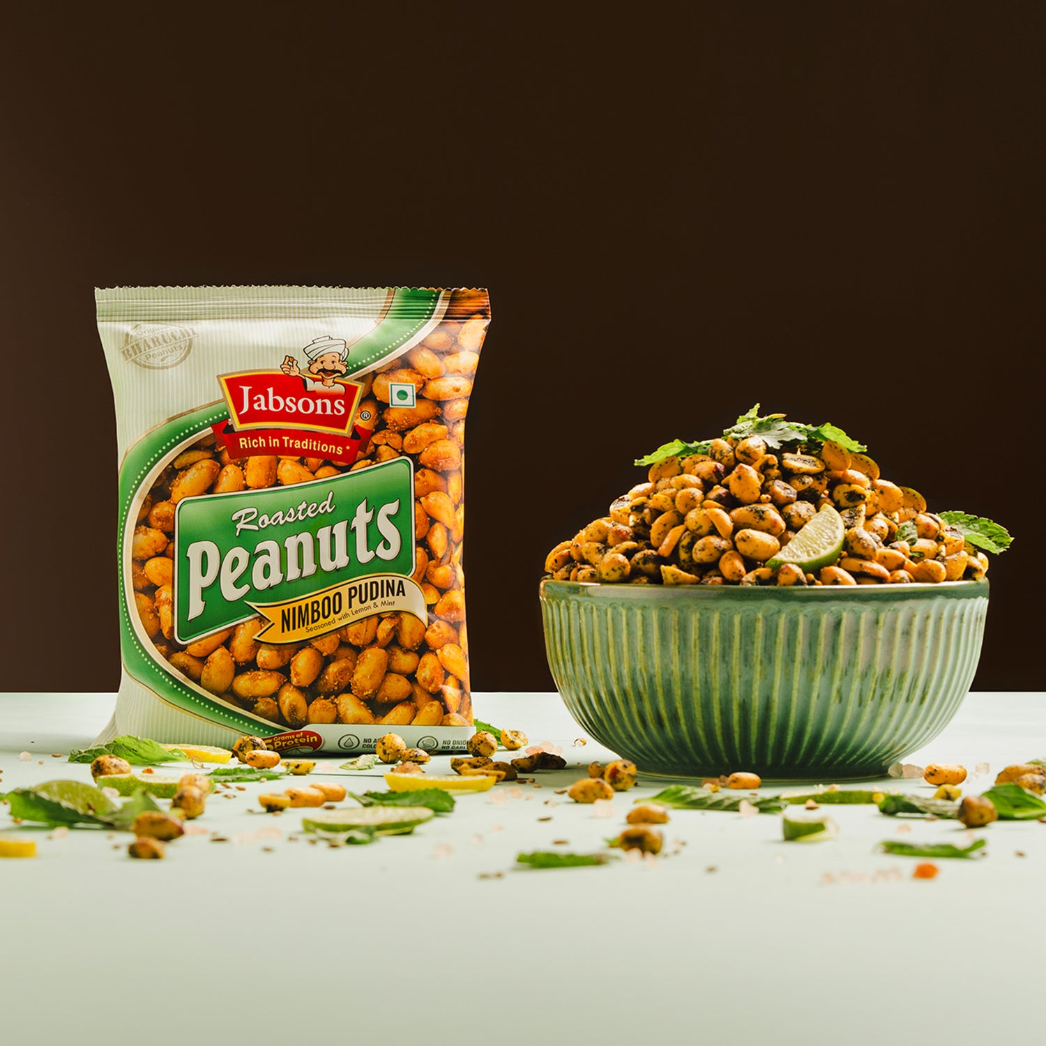 Buy Jabsons Roasted Peanuts Nimboo Pudina | 140 gms Snack